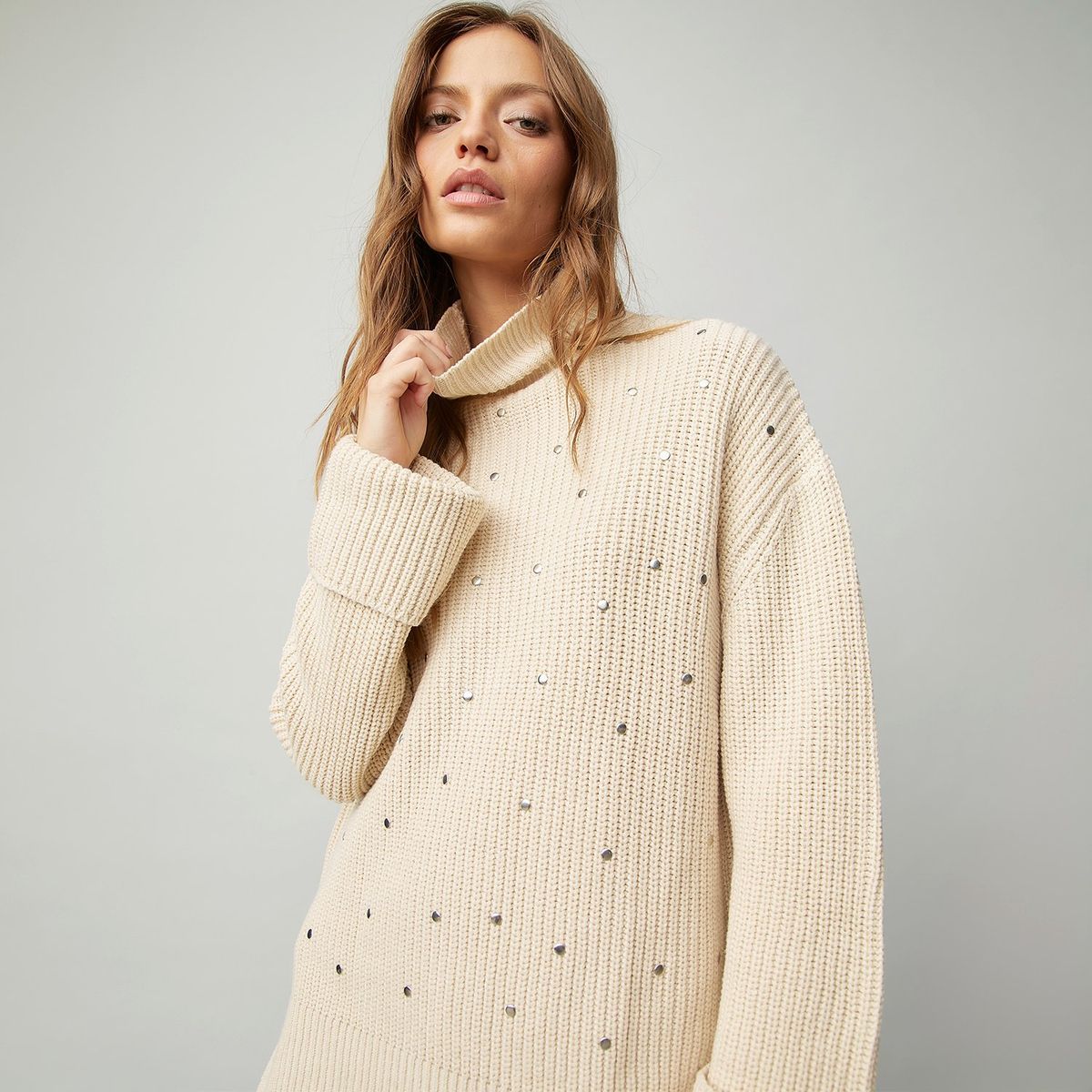 AMERICANINO - Sweater Americanino Rayas Cuello Alto Mujer Algodón Acrílico