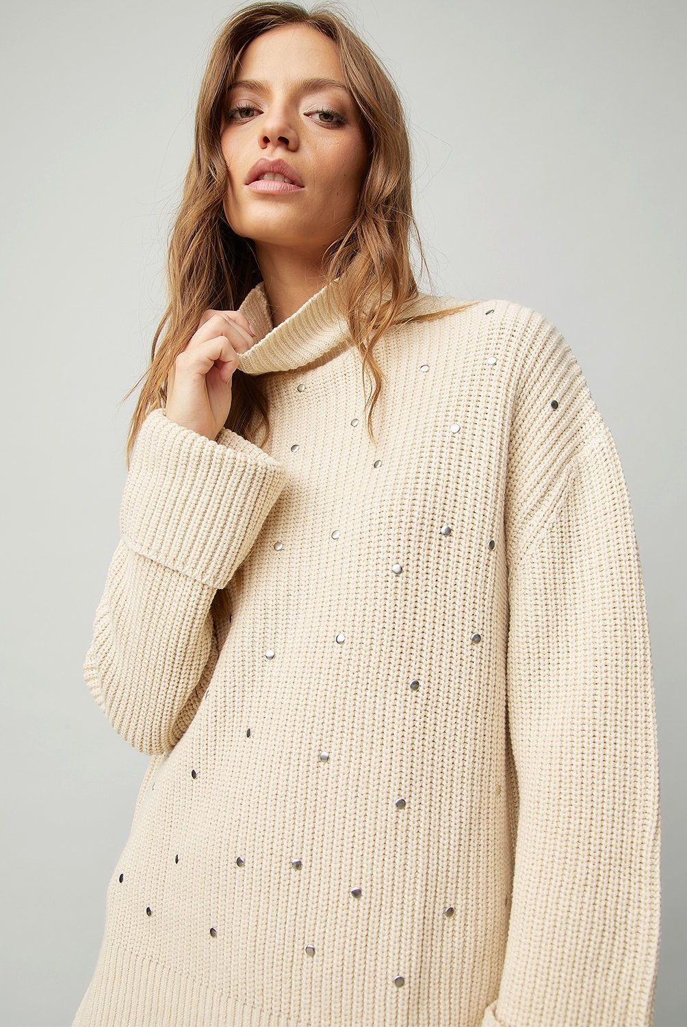 AMERICANINO - Sweater Americanino Rayas Cuello Alto Mujer Algodón Acrílico