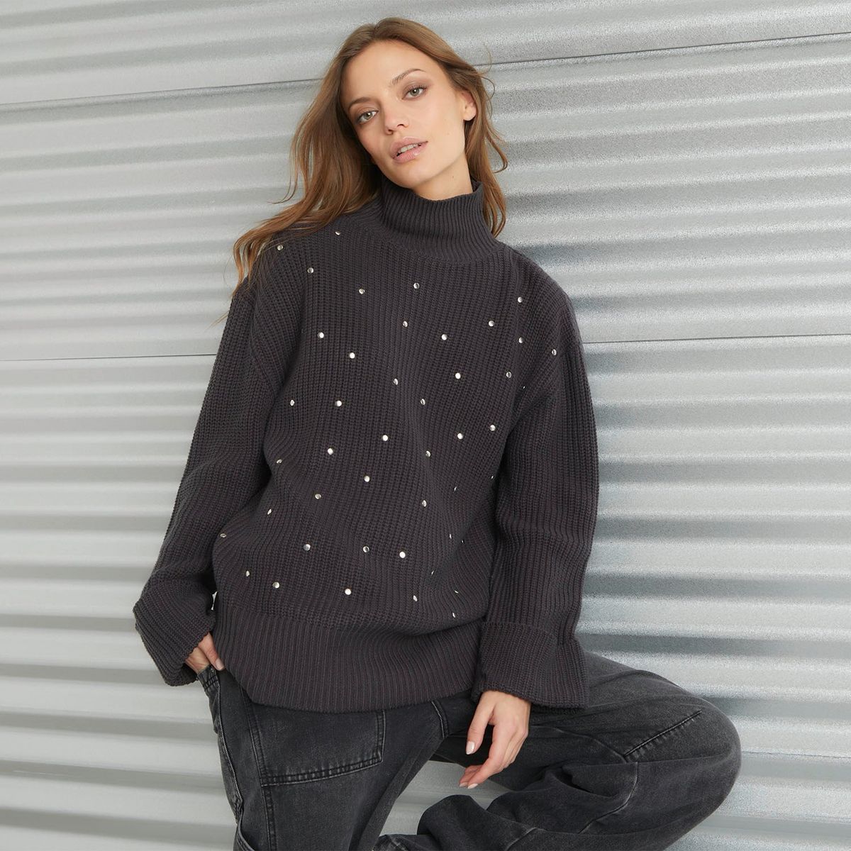 AMERICANINO - Sweater Americanino Rayas Cuello Alto Mujer Algodón Acrílico