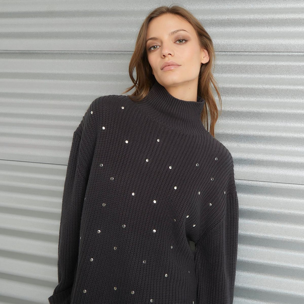 AMERICANINO - Sweater Americanino Rayas Cuello Alto Mujer Algodón Acrílico