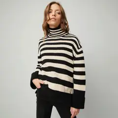 AMERICANINO - Sweaters Mujer Rayas Manga Larga Algodón Acrílico