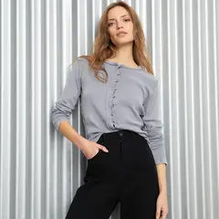 AMERICANINO - Polera Manga Larga Algodón Mujer