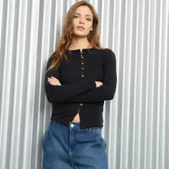 AMERICANINO - Polera Manga Larga Algodón Mujer