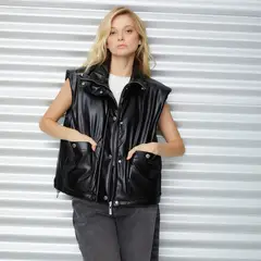 AMERICANINO - Parka Mujer Manga 3/4 Con Cierre Y Broche