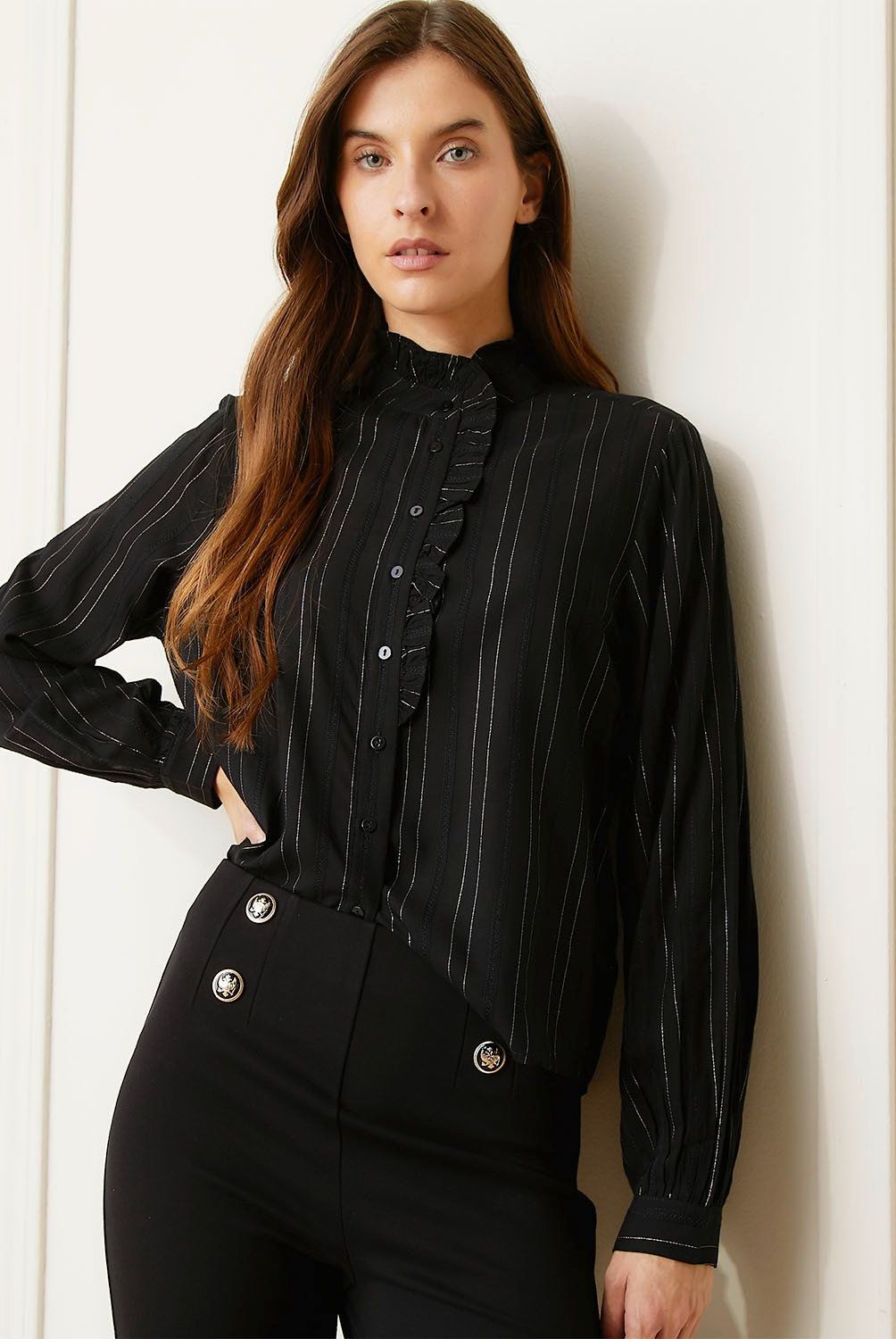 BASEMENT - Blusa Manga Larga Mujer Basement Viscosa Casual