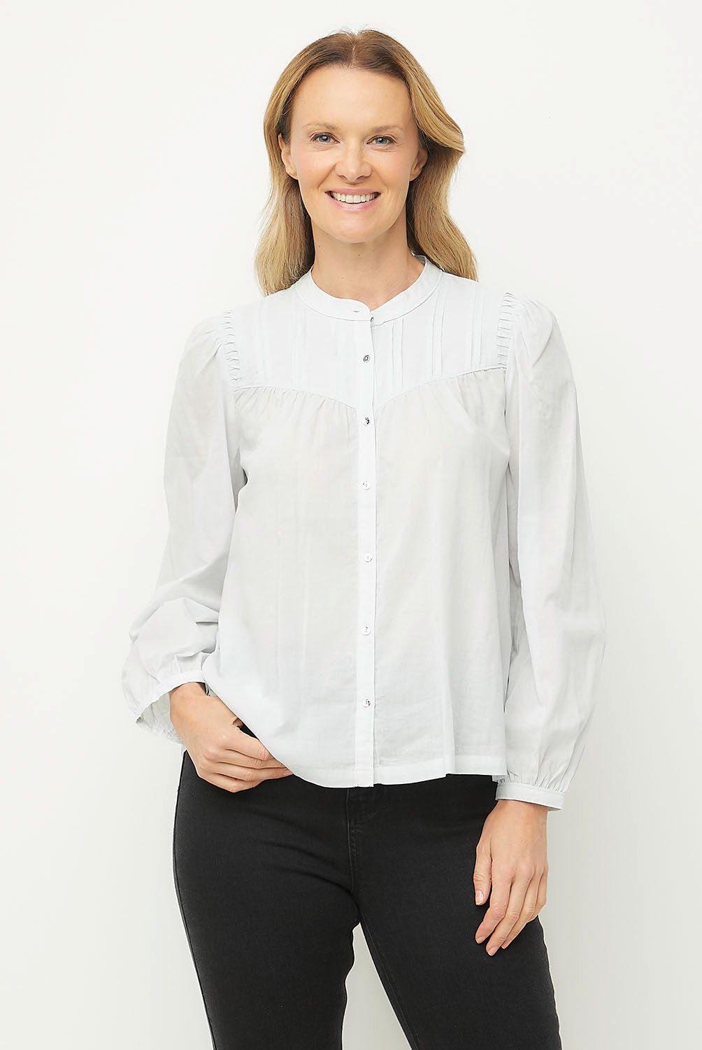 NEWPORT - Blusa Manga Larga Algodón Mujer Newport
