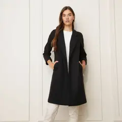 BASEMENT - Abrigo Jaspeado Mujer Manga Larga