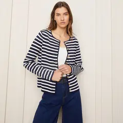 BASEMENT - Cárdigan Mujer Regular Fit Diseño Rayado