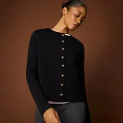 BASEMENT - Cárdigan Mujer Regular Fit Diseño Rayado