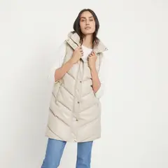 APOLOGY - Parka Mujer Sin Mangas Con Gorro Negra