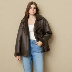 BASEMENT - Chaquetón Mujer Regular Fit Manga Larga