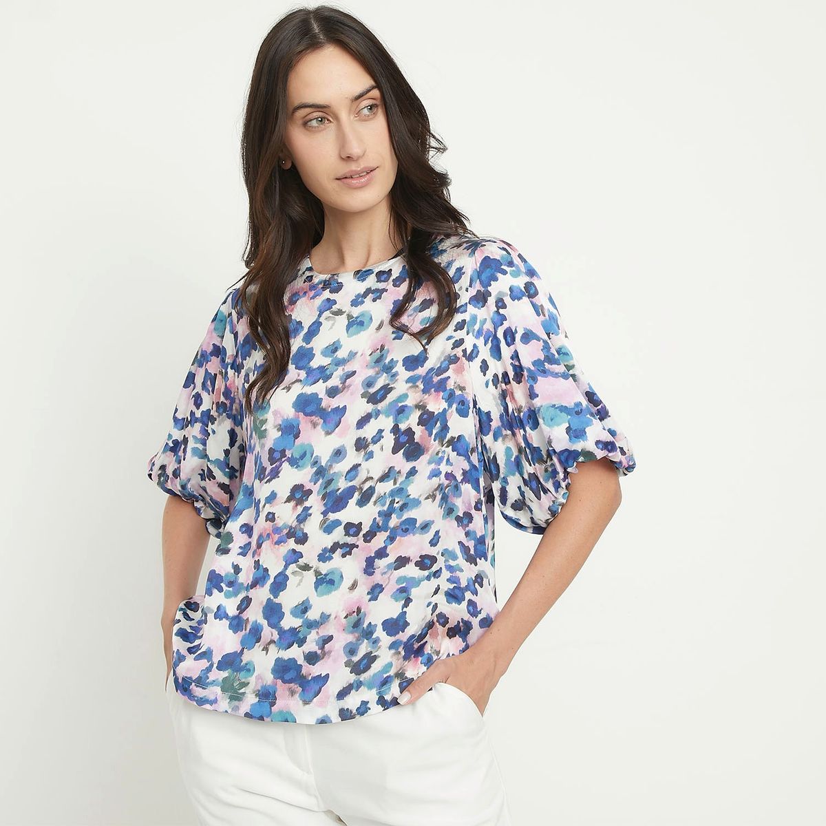 APOLOGY - Blusa Apology Manga Larga Estampada Mujer Viscosa