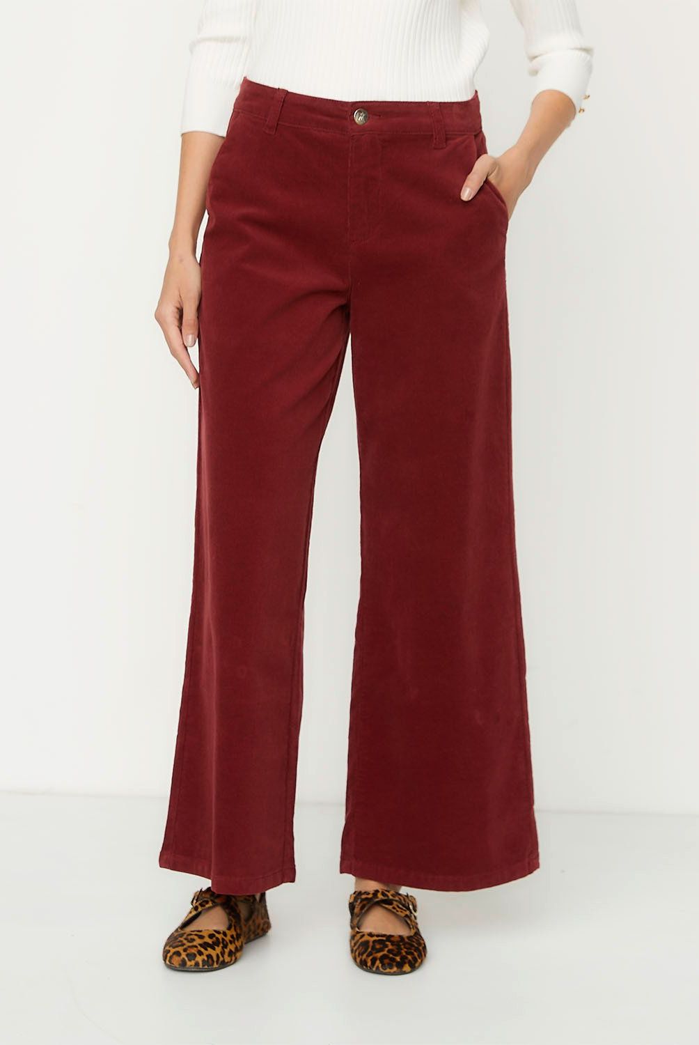APOLOGY - Pantalón Cotelé Mujer Tiro Medio Apology