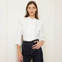 BASEMENT - Blusa Manga Larga Diseño Cuadros Mujer
