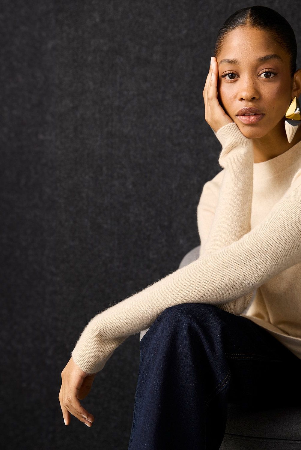 BASEMENT - Sweater Cashmere Manga Larga Basement Mujer