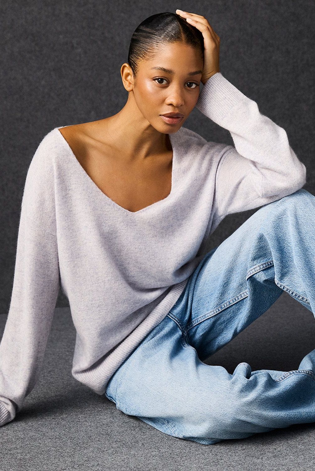 BASEMENT - Sweater Basement Cashmere Cuello V Mujer Manga Larga