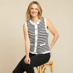 S COCCI - Sweater S.Cocci Sin Mangas Rayado Mujer