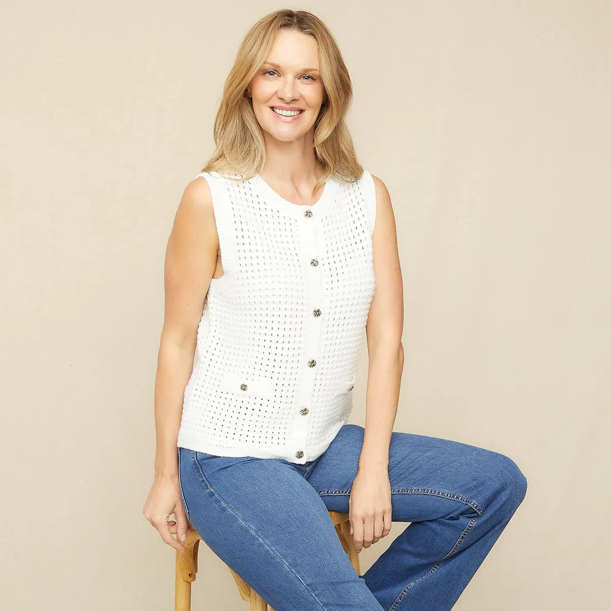 S COCCI - Sweater S.Cocci Sin Mangas Rayado Mujer