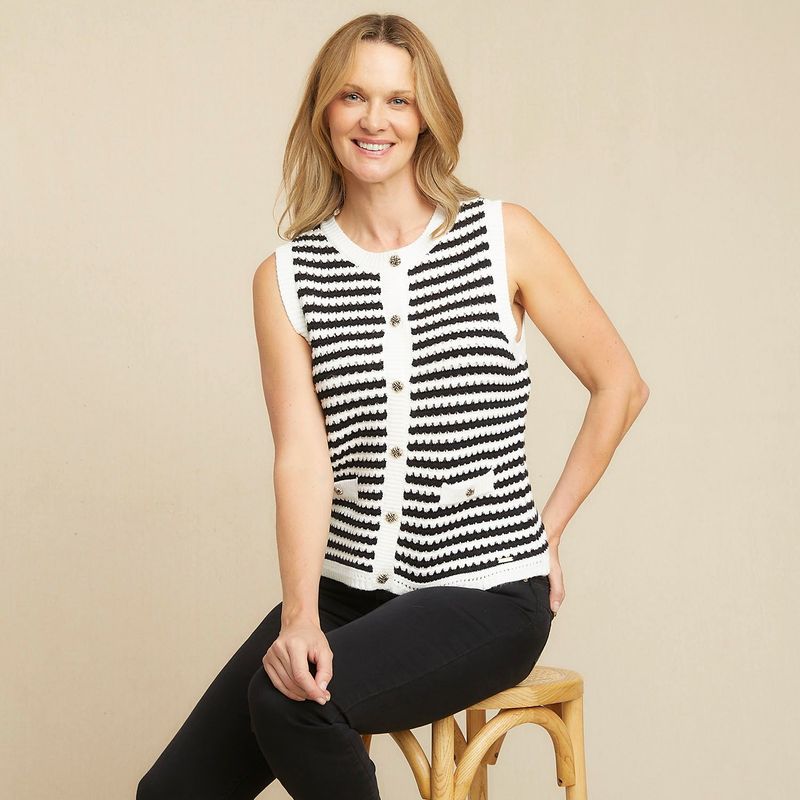S COCCI - Sweater S.Cocci Sin Mangas Rayado Mujer