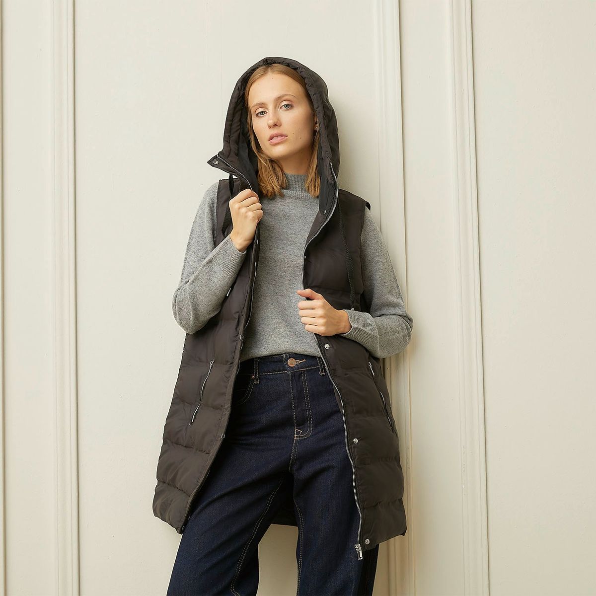 BASEMENT - Parka Basement Mujer Sin Mangas Con Gorro