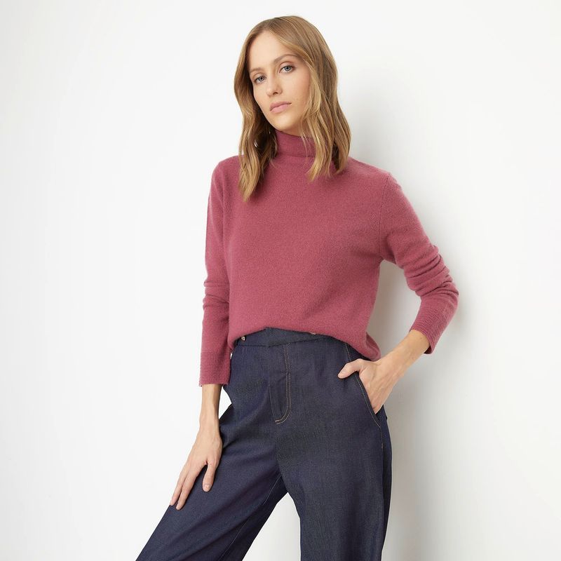 BASEMENT - Sweater Basement Cashmere Cuello Alto Mujer Manga Larga