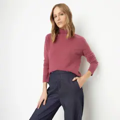 BASEMENT - Sweater Cashmere Cuello Alto Mujer Manga Larga