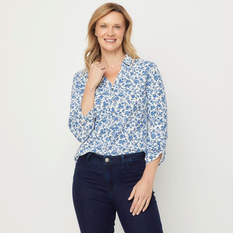 NEWPORT - Blusa Manga Larga Algodón Mujer Newport