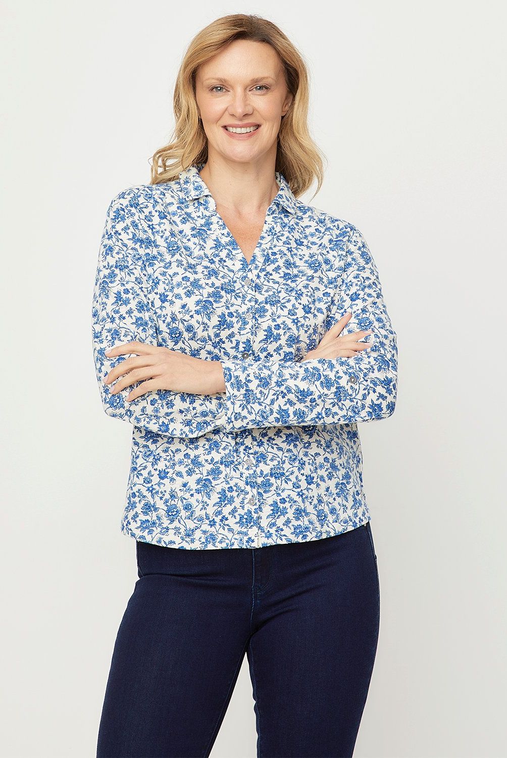 NEWPORT - Blusa Manga Larga Algodón Mujer Newport