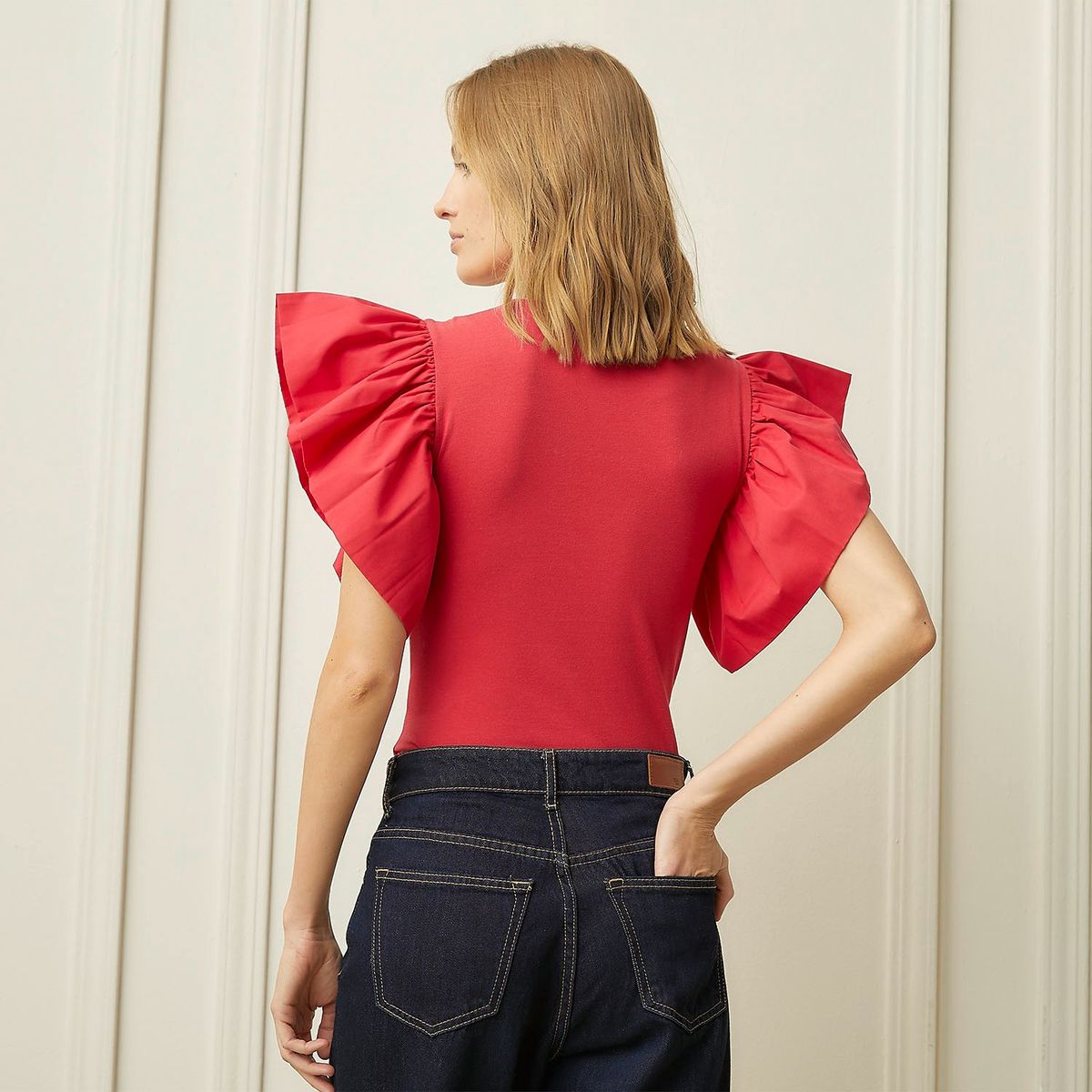 BASEMENT - Polera Manga Corta Algodón Basement Diseño Liso Mujer