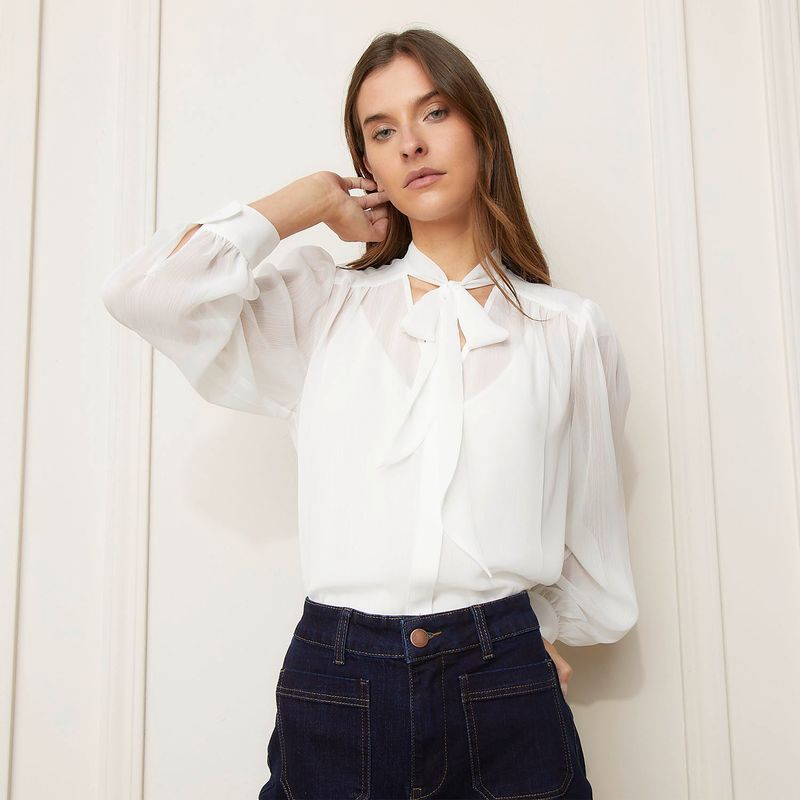BASEMENT - Blusa Manga Larga Basement Mujer Estilo Casual