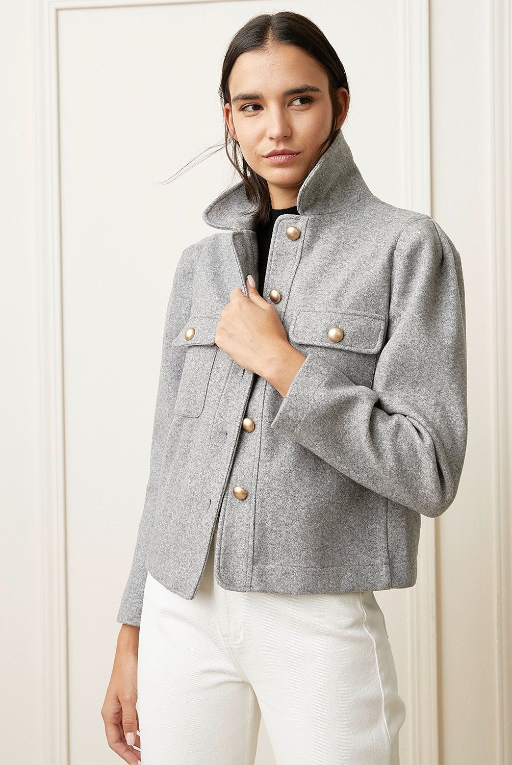 BASEMENT - Chaqueta Basement Jaspeada Mujer Manga Larga