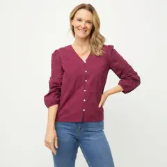 NEWPORT - Blusa Manga Larga Algodón Mujer