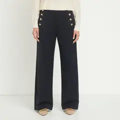 APOLOGY - Pantalón Palazzo Tiro Medio Mujer Diseño Casual
