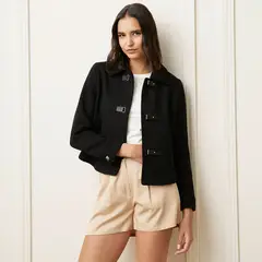 BASEMENT - Chaqueta Mujer Lana Manga Larga Diseño Liso