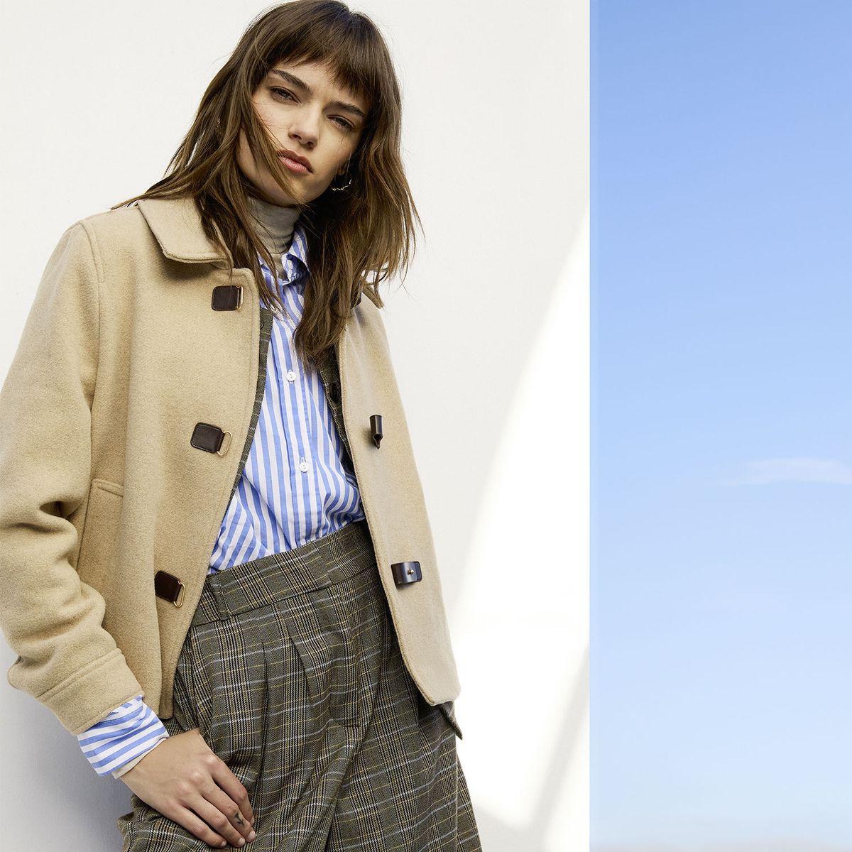 BASEMENT - Chaqueta Basement Mujer Lana Manga Larga Diseño Liso