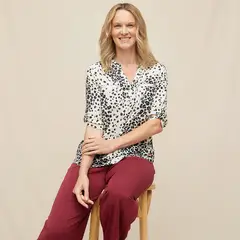 S COCCI - Blusa Cuello Mao Manga Larga Mujer