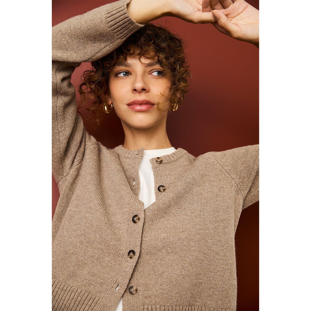 BASEMENT - Chaleco Basement Lana Manga Larga Mujer