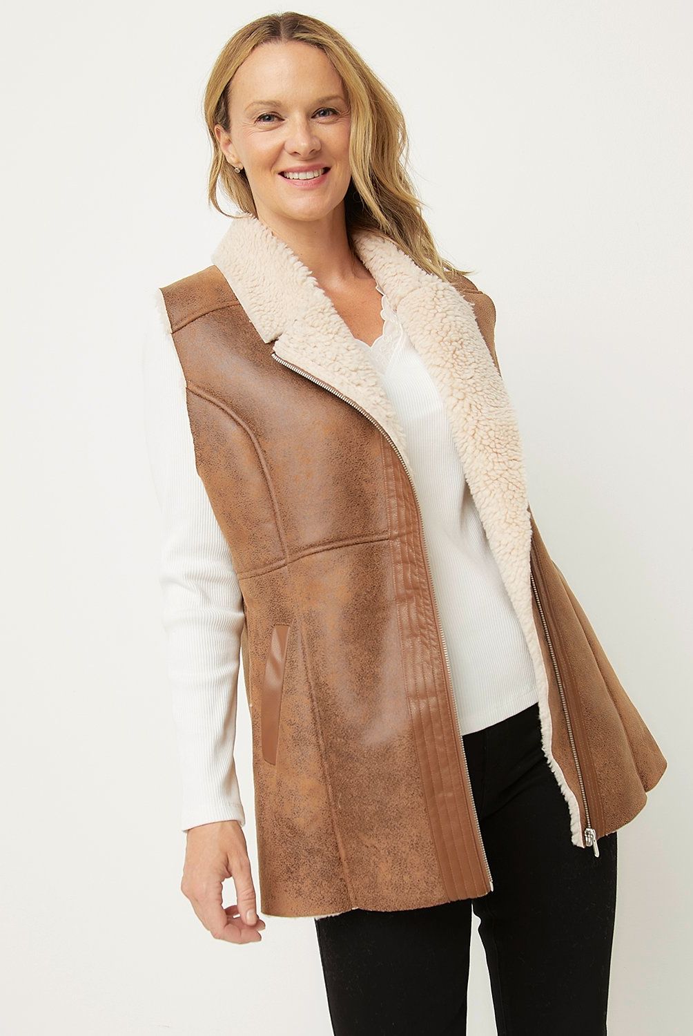 NEWPORT - Chaquetón Newport Diseño Mottled Mujer Sin Mangas