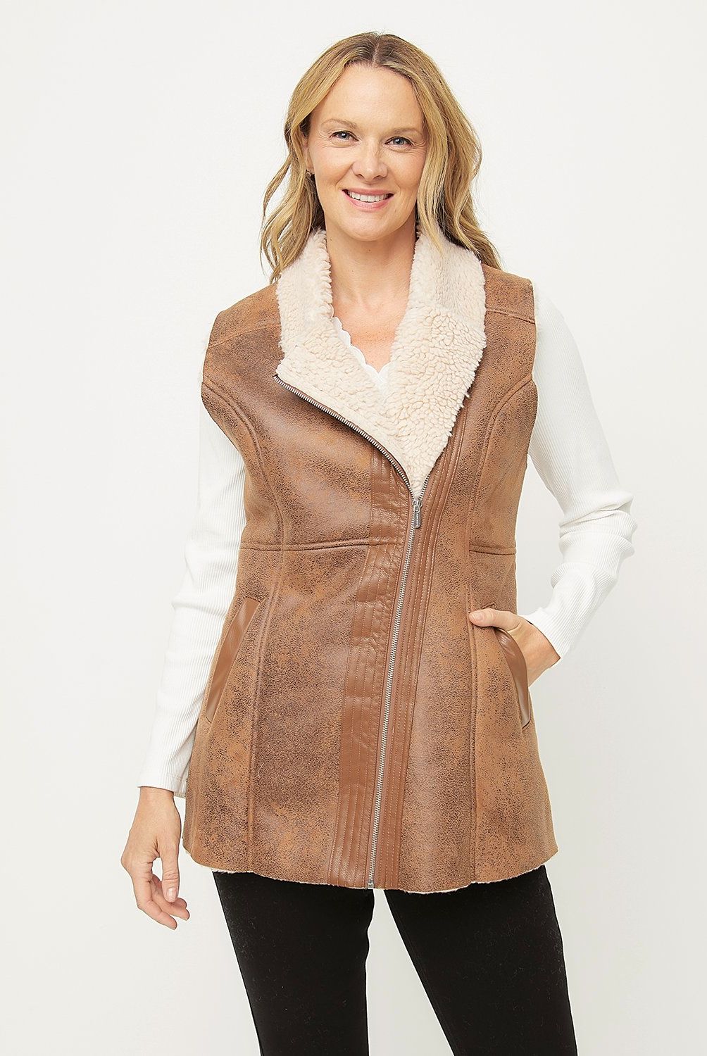 NEWPORT - Chaquetón Newport Diseño Mottled Mujer Sin Mangas