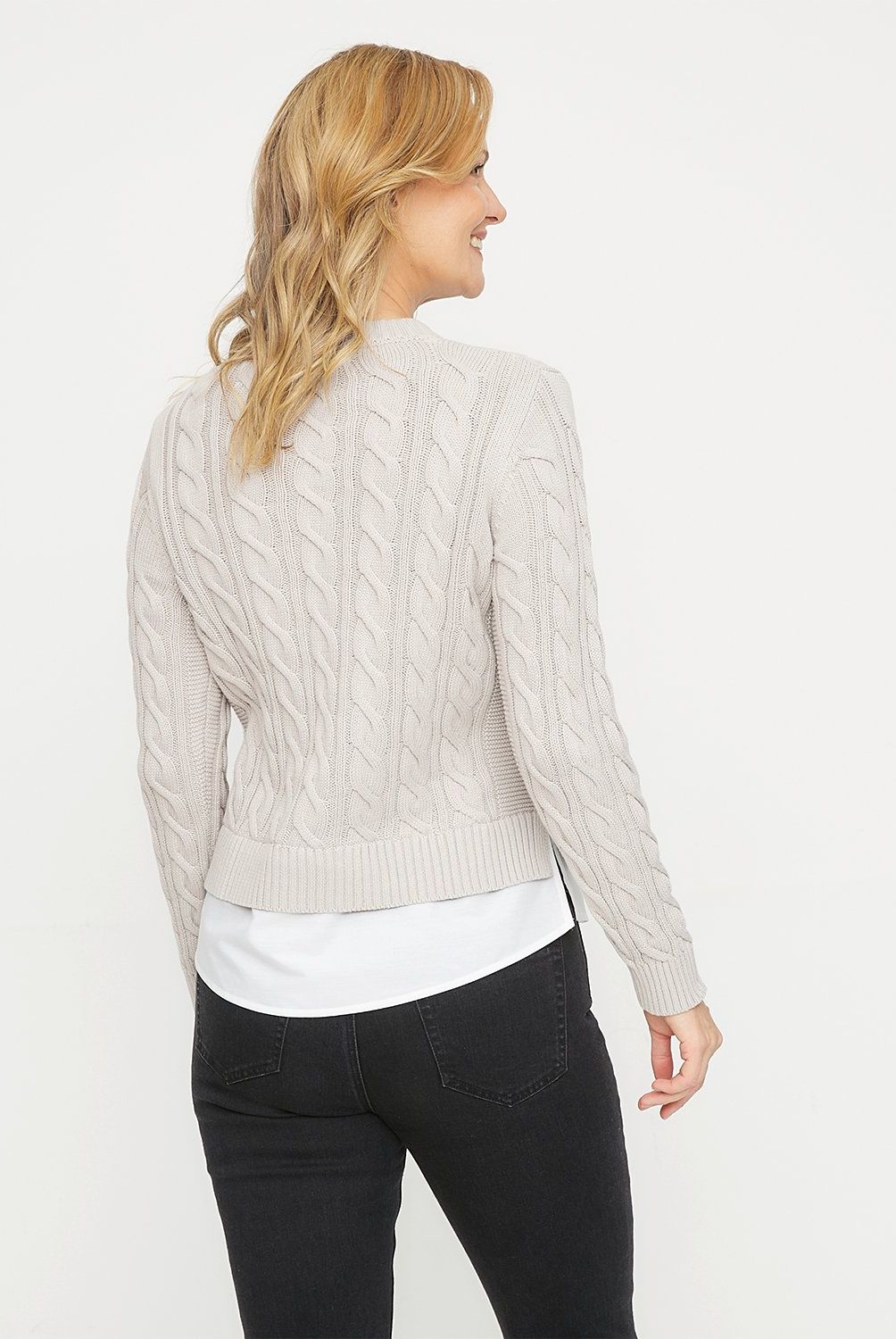 NEWPORT - Sweater Algodón Jaspeado Newport Mujer Manga Larga