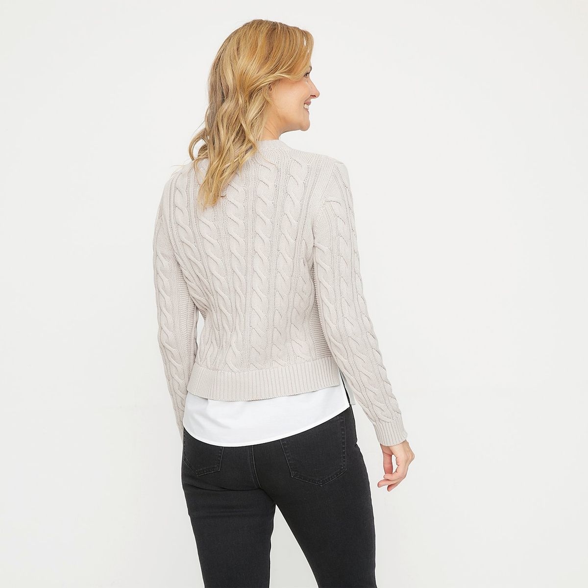 NEWPORT - Sweater Algodón Jaspeado Newport Mujer Manga Larga