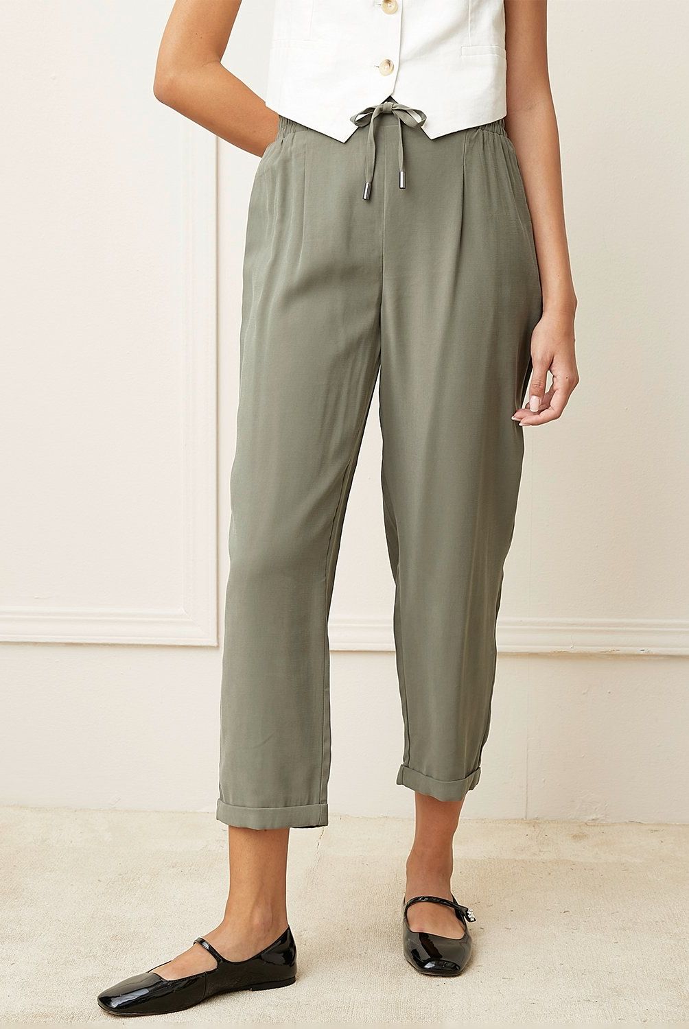BASEMENT - Pantalón Jogger Mujer Basement Viscosa Estilo Casual