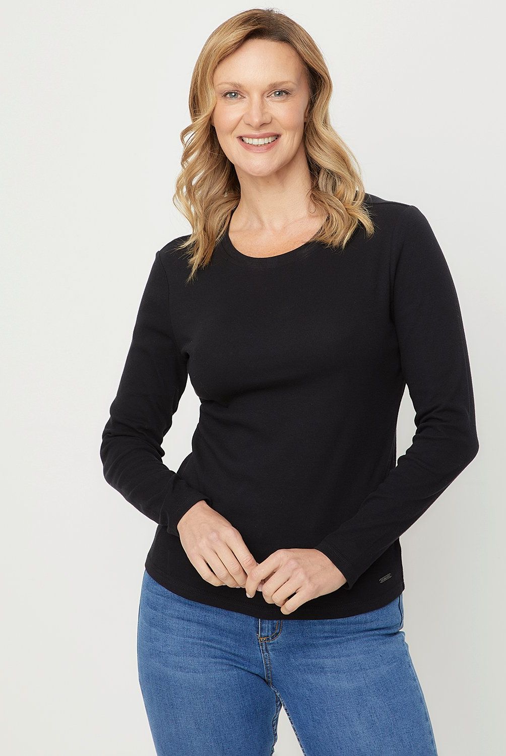 NEWPORT - Polera Manga Larga Algodón Mujer Newport