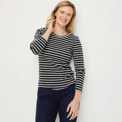 NEWPORT - Polera Manga Larga Algodón Mujer