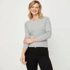 NEWPORT - Polera Manga Larga Algodón Mujer