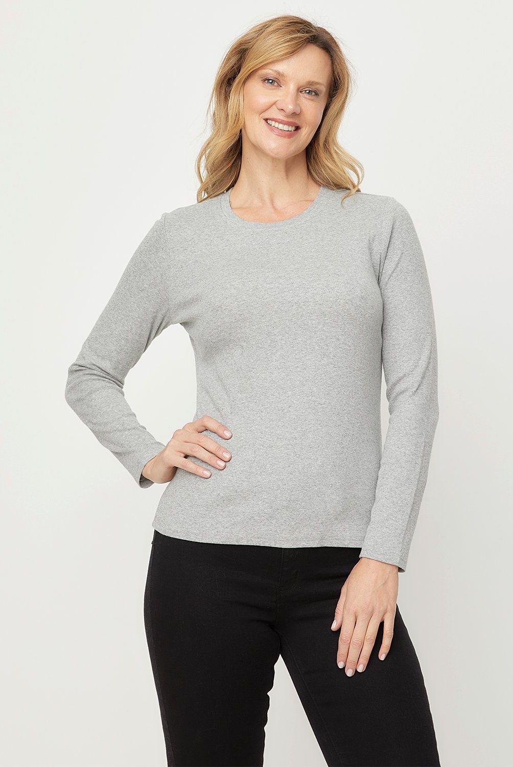 NEWPORT - Polera Manga Larga Algodón Mujer Newport