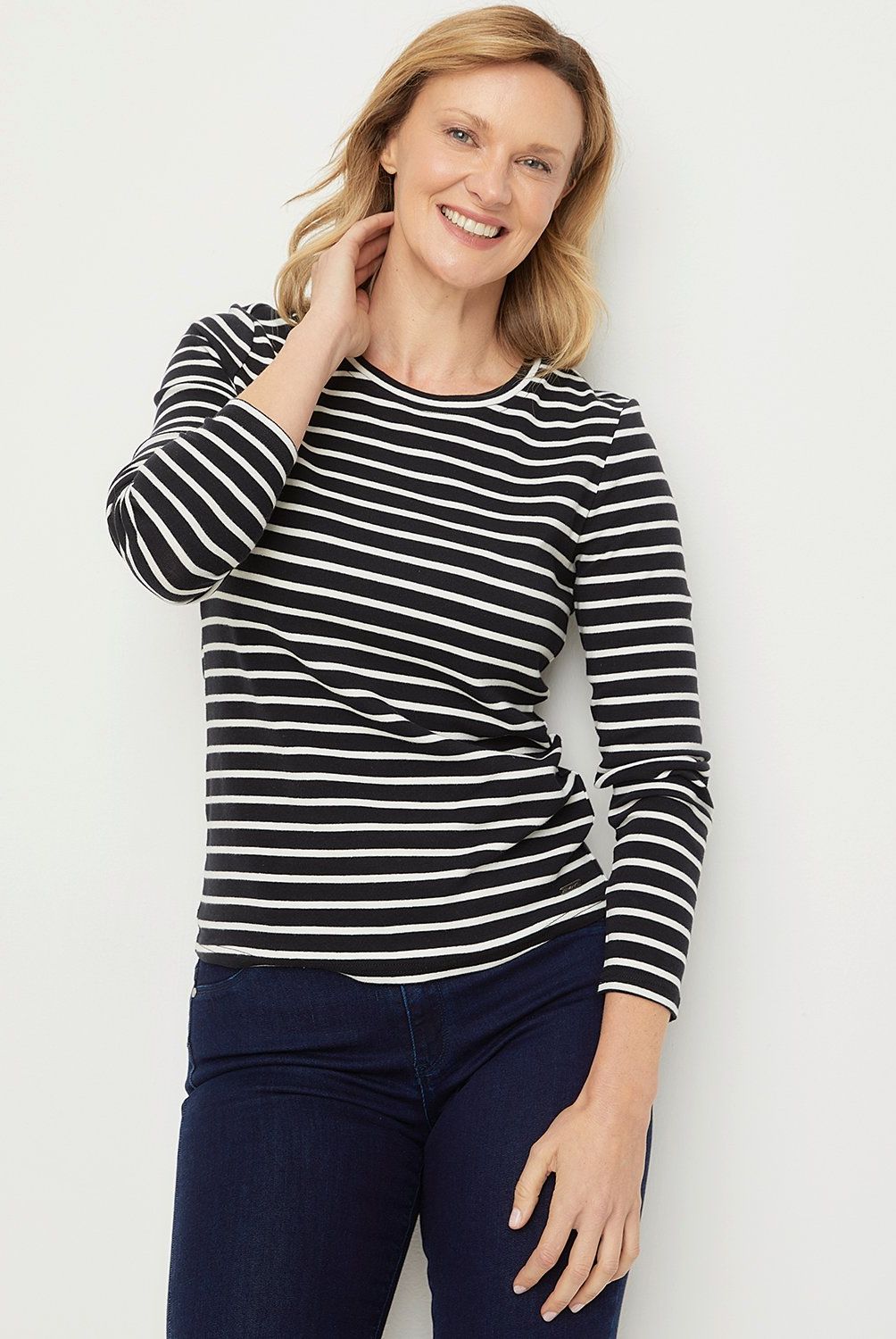 NEWPORT - Polera Manga Larga Algodón Mujer Newport