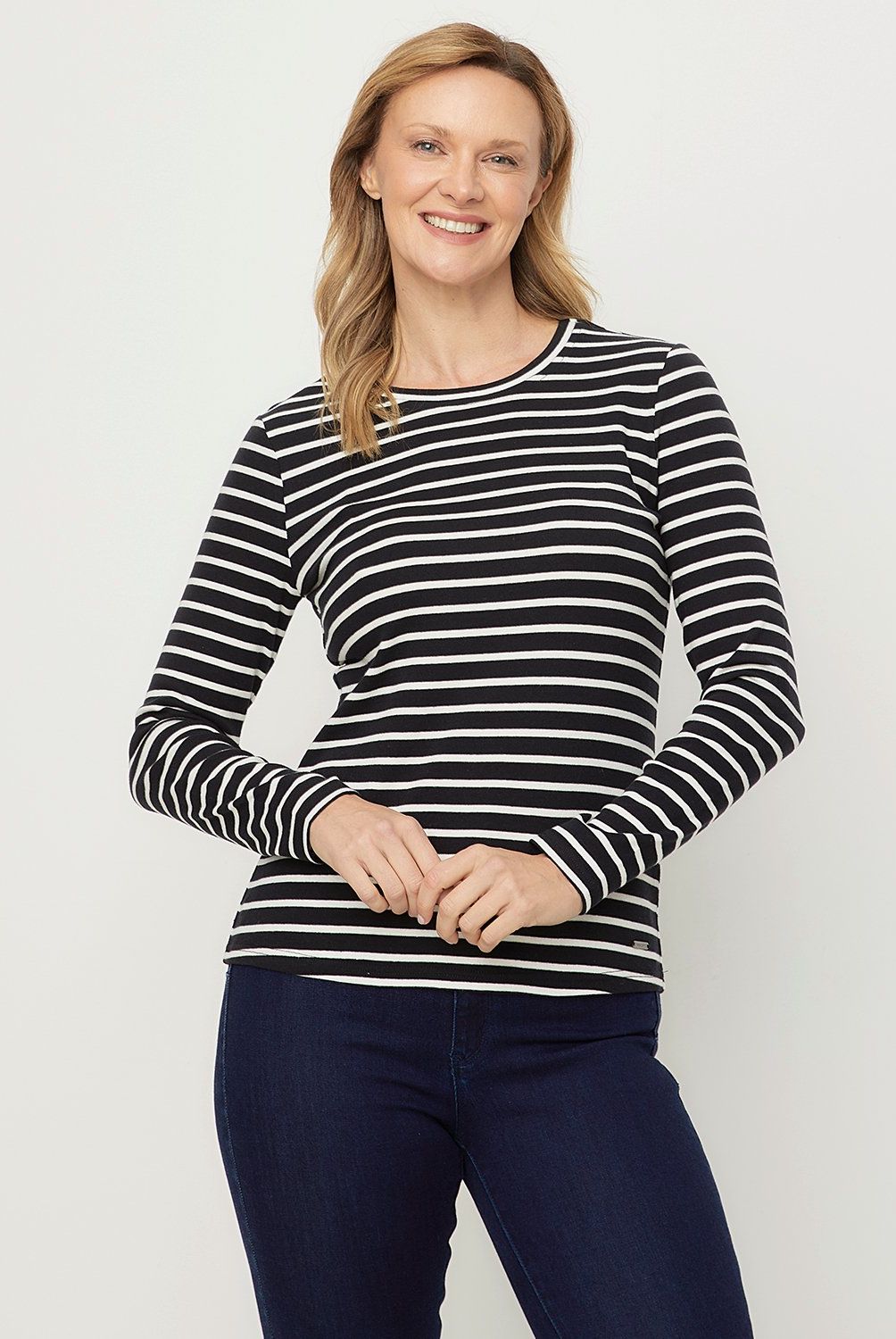 NEWPORT - Polera Manga Larga Algodón Mujer Newport