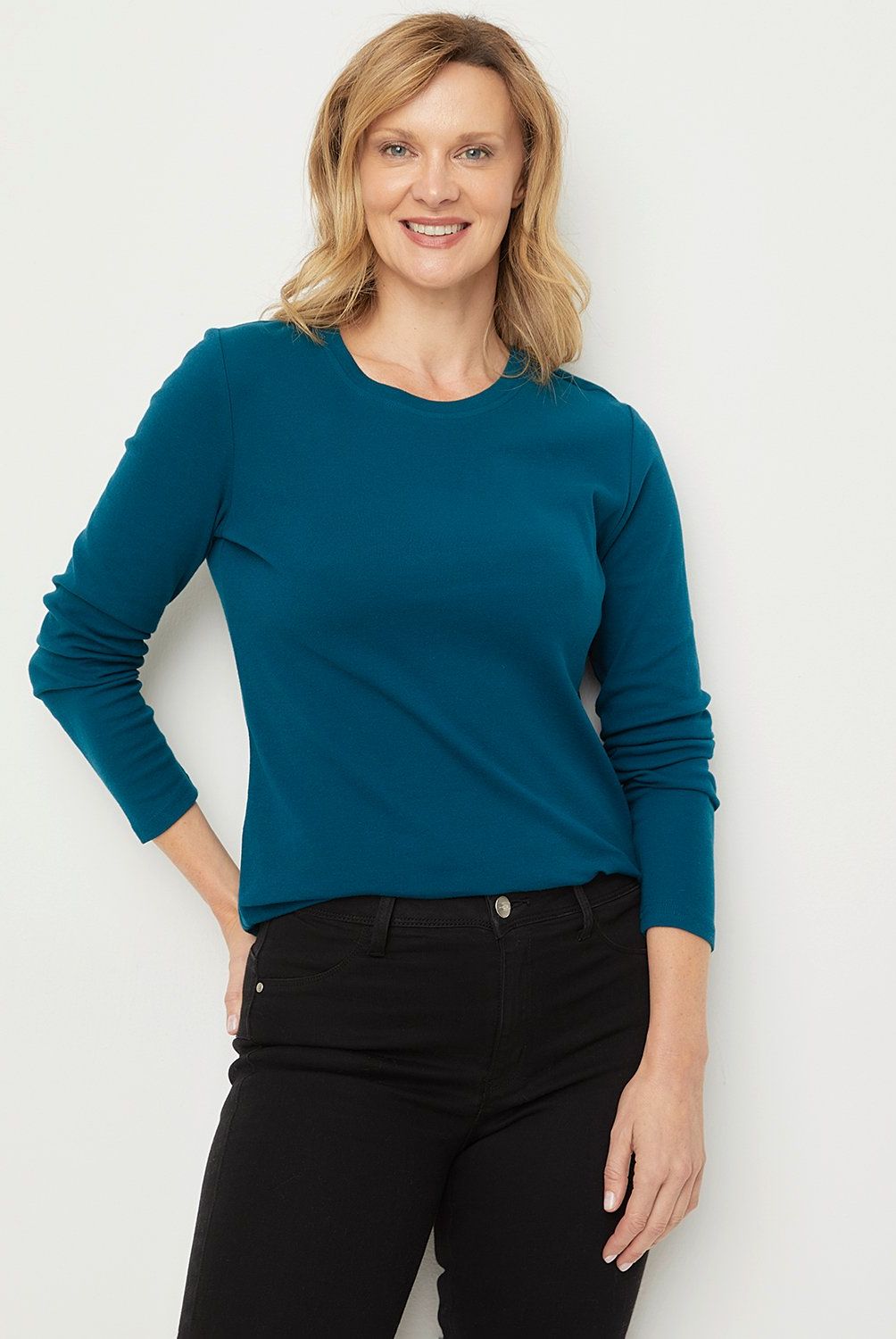 NEWPORT - Polera Manga Larga Algodón Mujer Newport