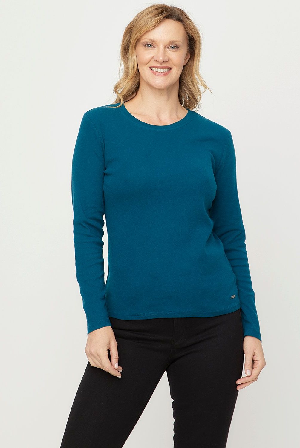NEWPORT - Polera Manga Larga Algodón Mujer Newport